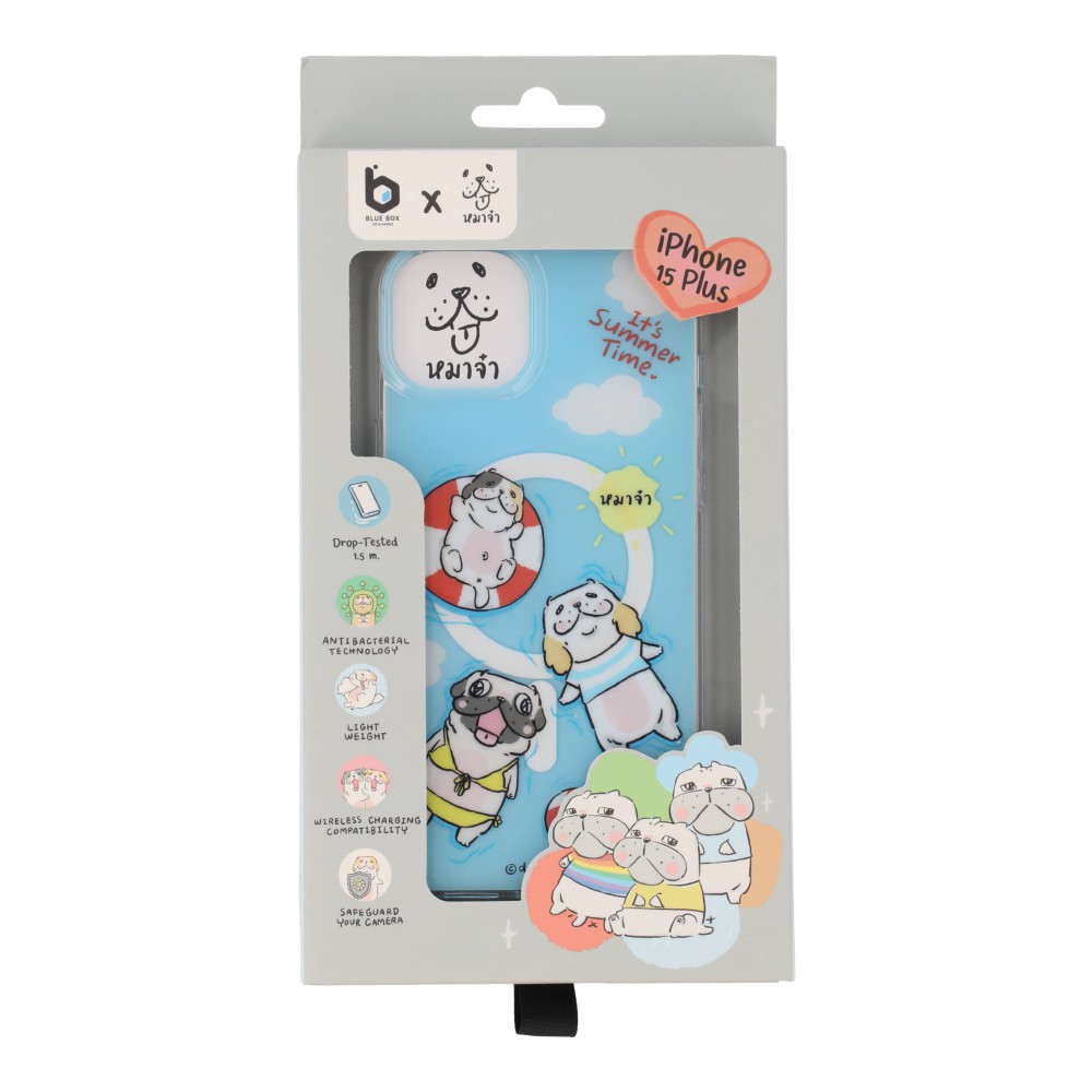 Blue Box x หมาจ๋า เคส iPhone 15 Plus with Magsafe Dog Please Summer Swimming