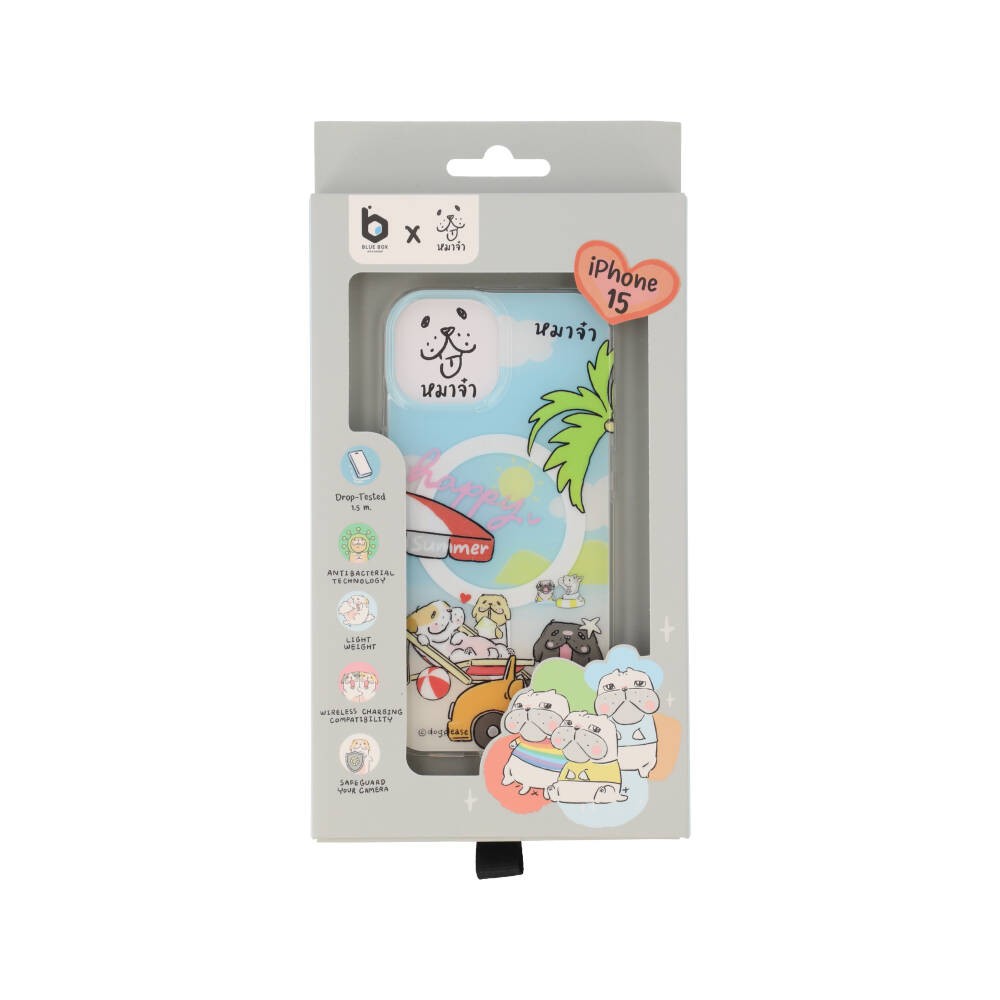 Blue Box x หมาจ๋า เคส iPhone 15 Dog Please Happy Holiday
