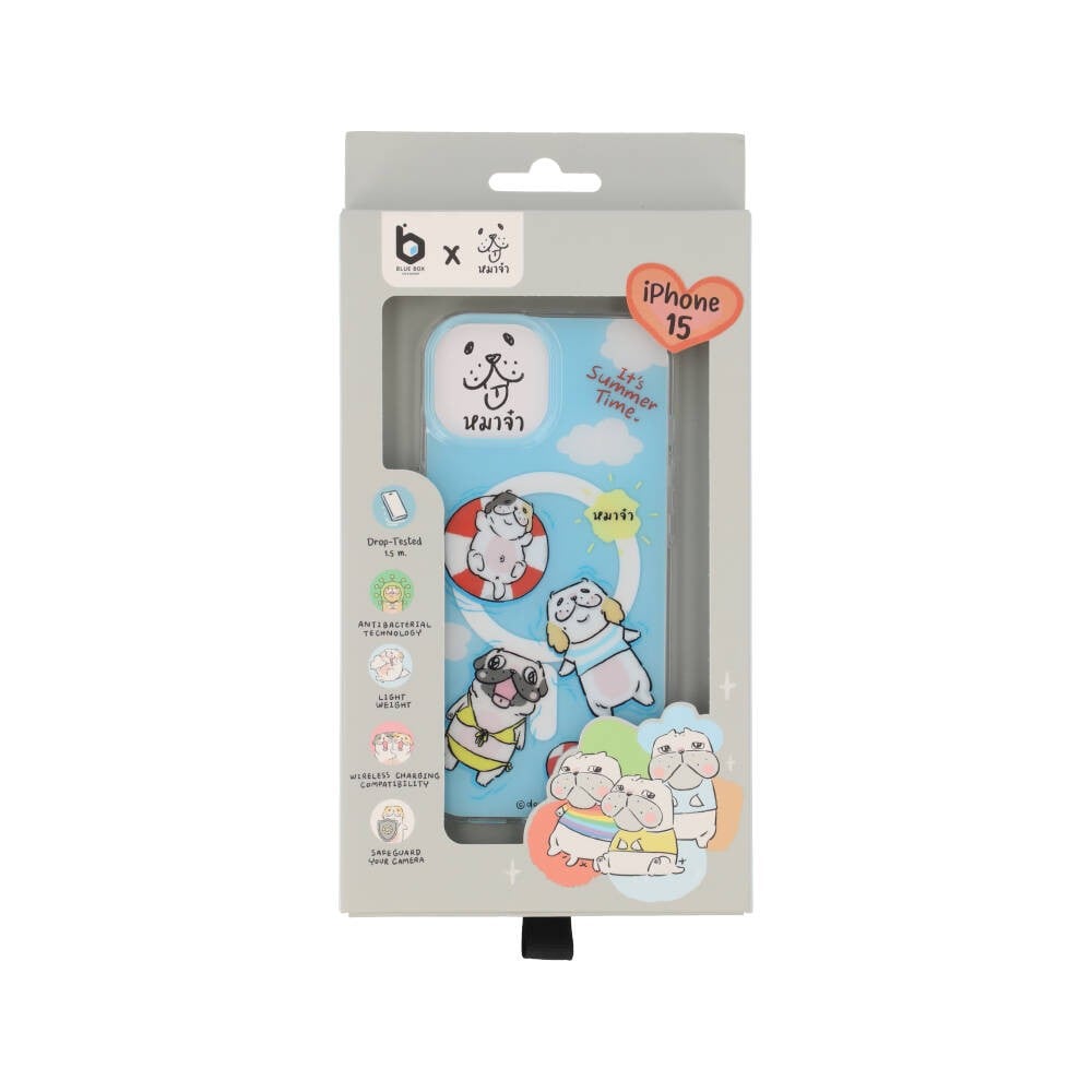 Blue Box x หมาจ๋า เคส iPhone 15 Dog Please Summer Swimming