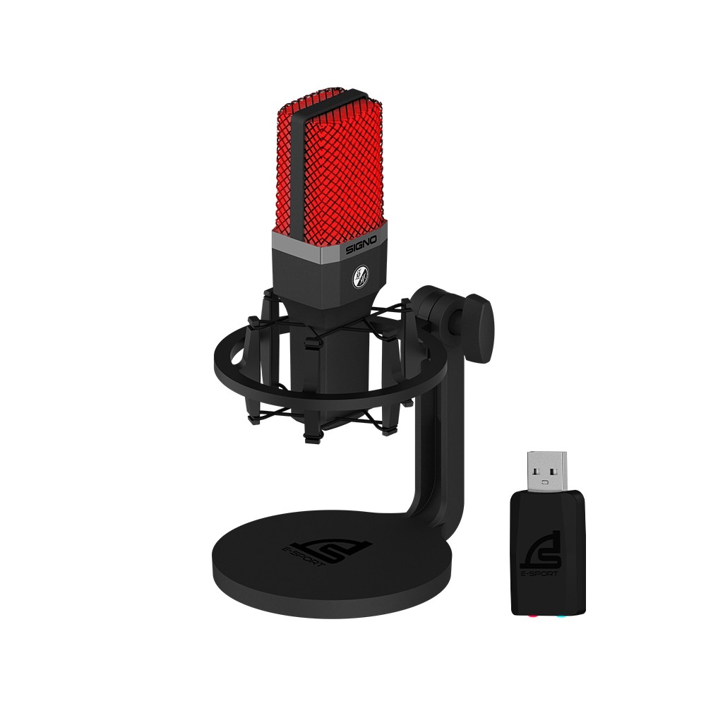 ไมโครโฟน SIGNO E-Sport Gaming 2.4G Wireless LED Condenser MARROX MP-708 Black