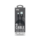สายชาร์จ WHY USB-A to USB-C 1 เมตร (UC-1231C) Black