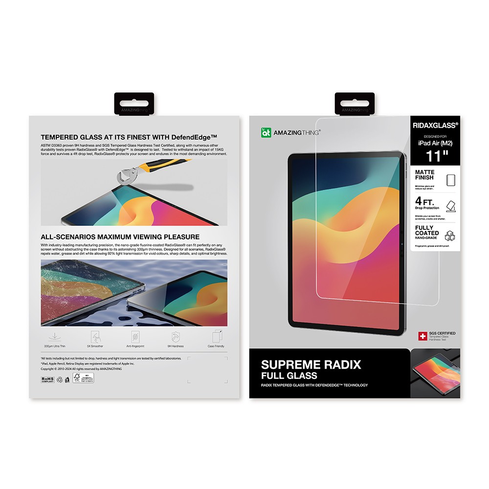 ฟิล์มกันรอย AMAZINGthing Tempered Glass iPad Air 11" M3 (2025)/iPad Air 11" M2 Matte Radix