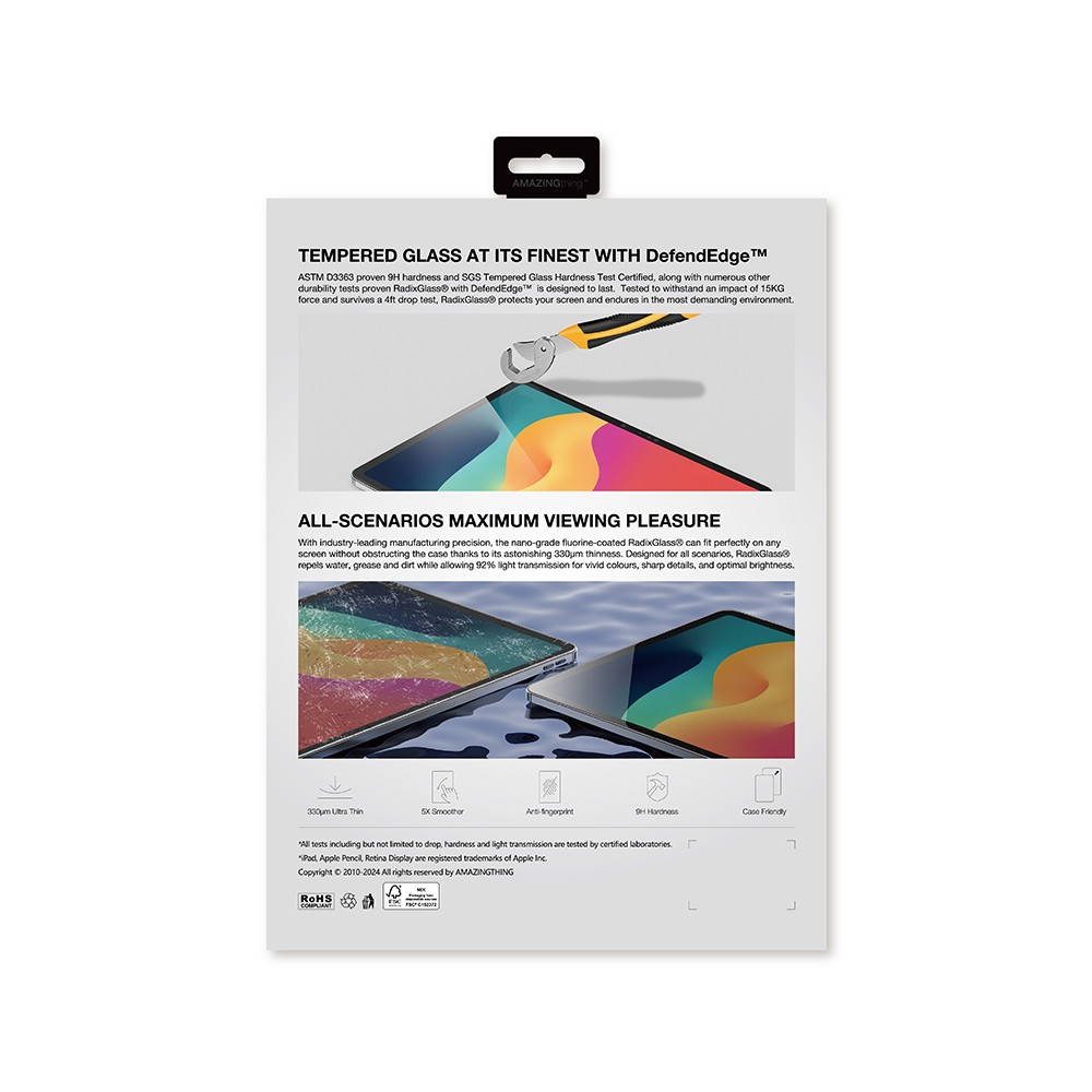 ฟิล์มกันรอย AMAZINGthing Tempered Glass iPad Pro 11" M4 (2024) Matte Radix