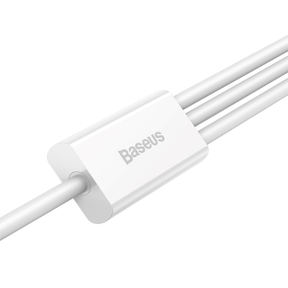 สายชาร์จ Baseus 3-in-1 Multifunctional Cable 3.1A Fast Charge & Data 1M. White (P10320105221-00)