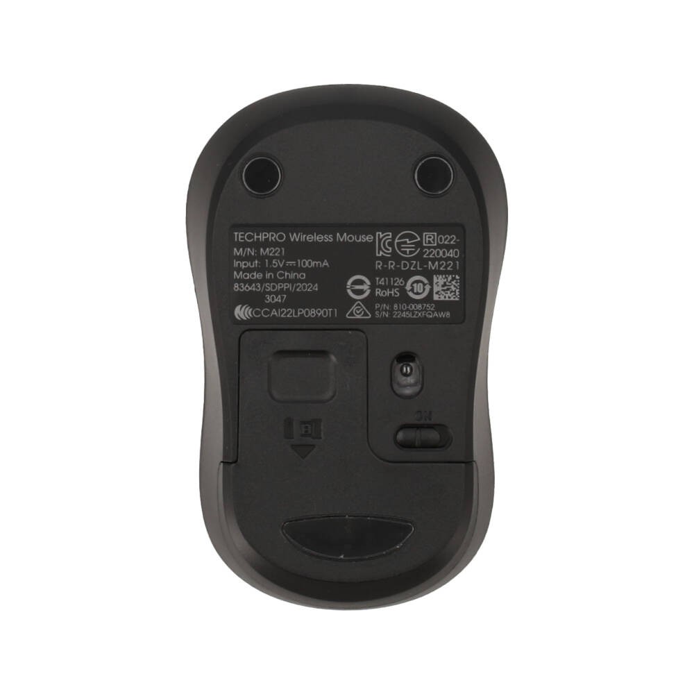 เมาส์ไร้่สาย TECHPRO Wireless Mouse Silent Charcoal