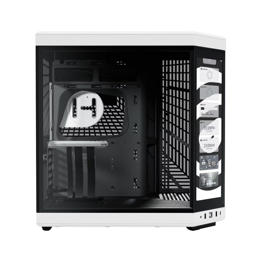 เคสคอมพิวเตอร์ HYTE Y70 White with 4K Touch LCD and Riser Vertical GPU Mount