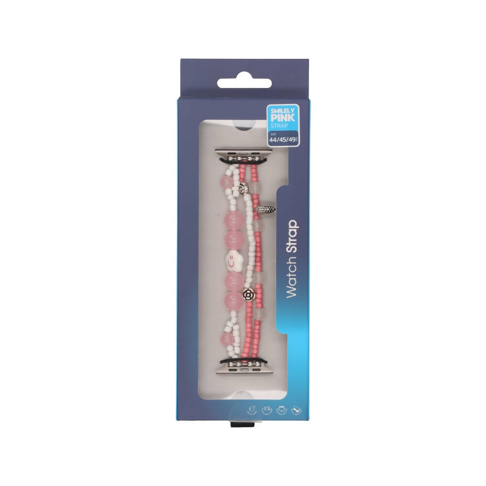 Blue Box สาย Apple Watch Strap Series 6,7,8,9,SE1,SE2,Ultra (44/45/49mm) Smilely Pink