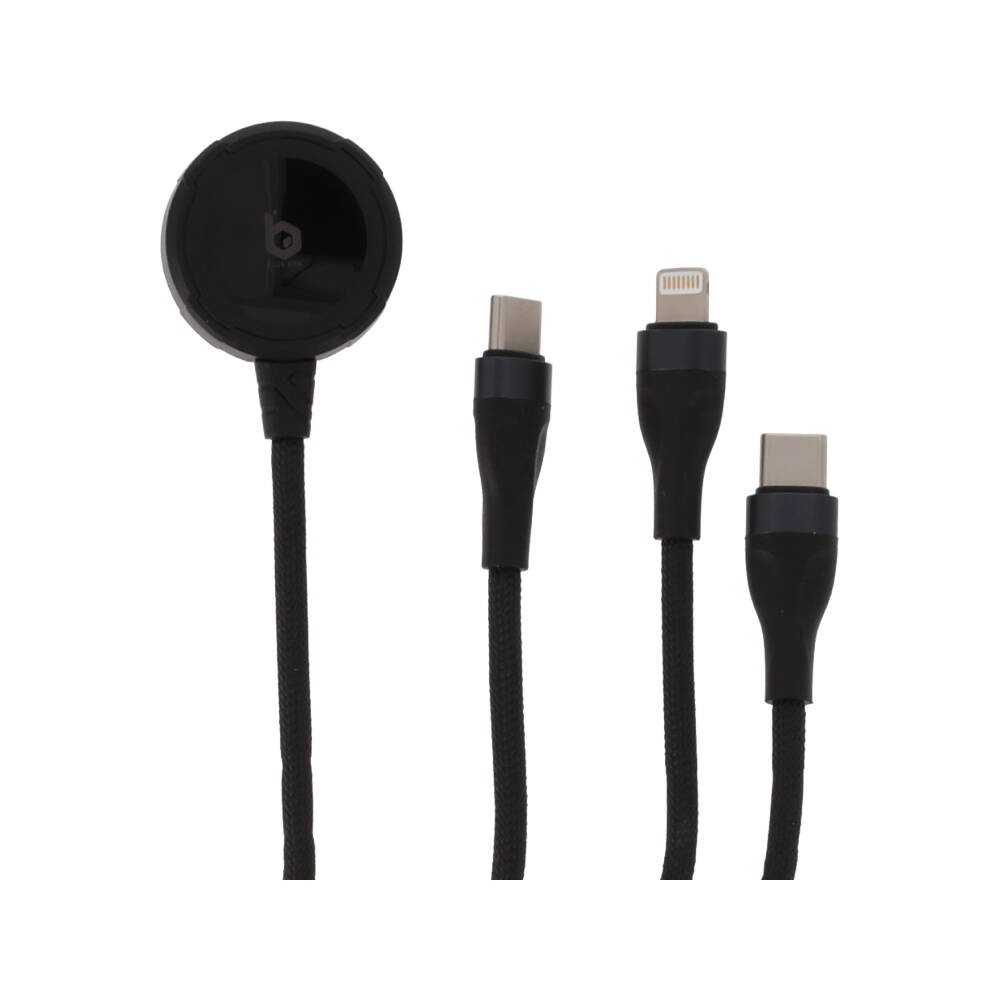 สายชาร์จ Blue Box 3-in-1 USB-C to USB-C / Lightning / Apple Watch Fast Charger Cable 1M. Black (BB-C08)