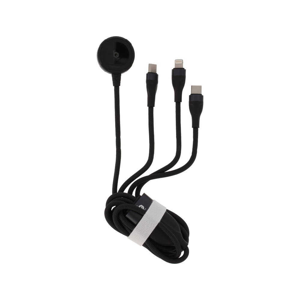 สายชาร์จ Blue Box 3-in-1 USB-C to USB-C / Lightning / Apple Watch Fast Charger Cable 1M. Black (BB-C08)