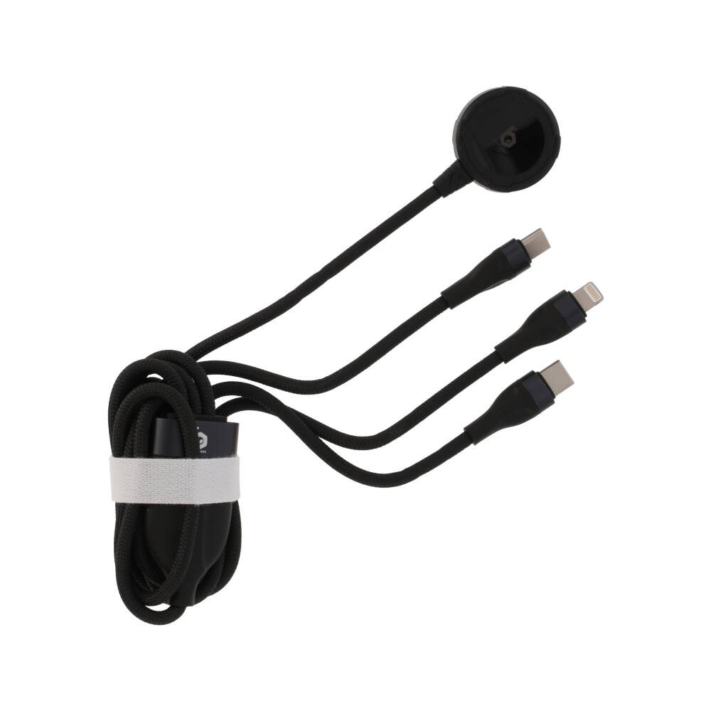 สายชาร์จ Blue Box 3-in-1 USB-C to USB-C / Lightning / Apple Watch Fast Charger Cable 1M. Black (BB-C08)