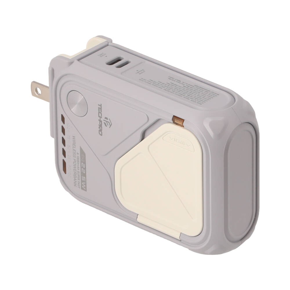 พาวเวอร์แบงค์ TECHPRO Magpack 10,000 mAh Magnetic TP-PB10Mag Gray
