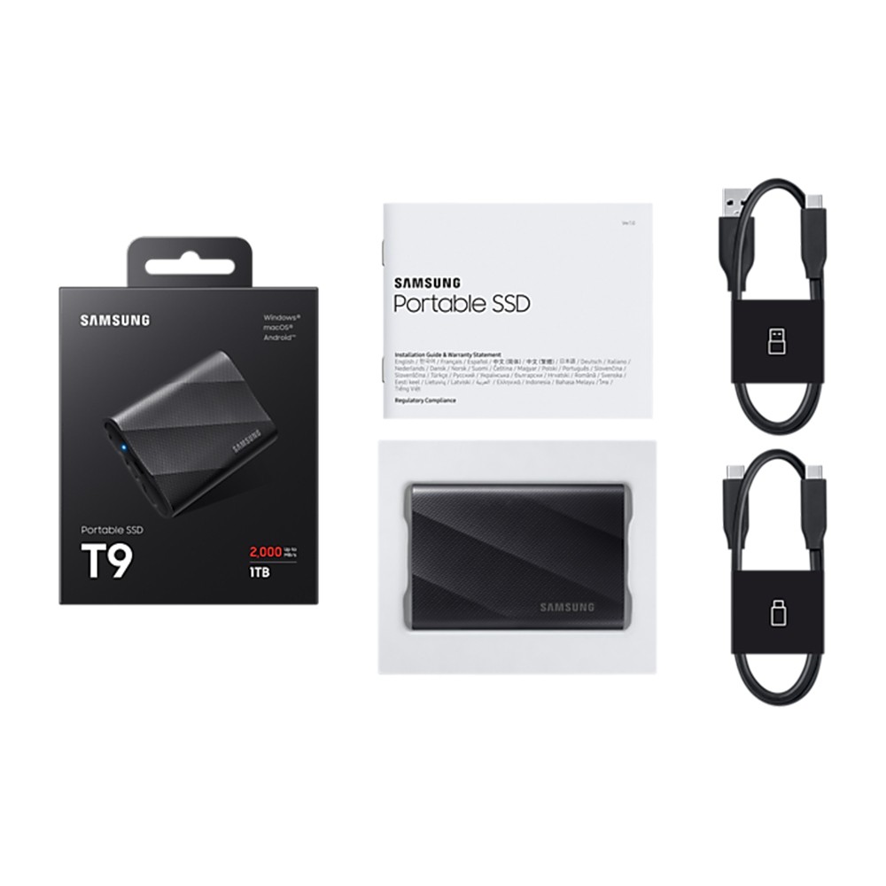 ฮาร์ดดิสก์ Samsung SSD Ext Portable T9 USB 3.2 Gen 2x2 2TB Black