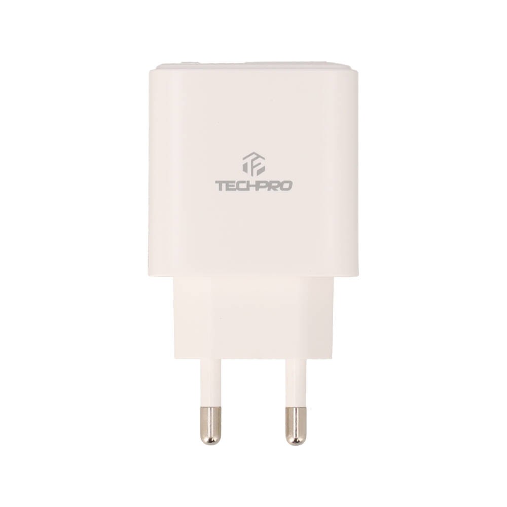 อะแดปเตอร์พร้อมสายชาร์จ TECHPRO Wall USB Charger 1 USB-C (PD20W) + USB-C to Lightning Cable 1M. White (TP-WC04CL) (TISI)