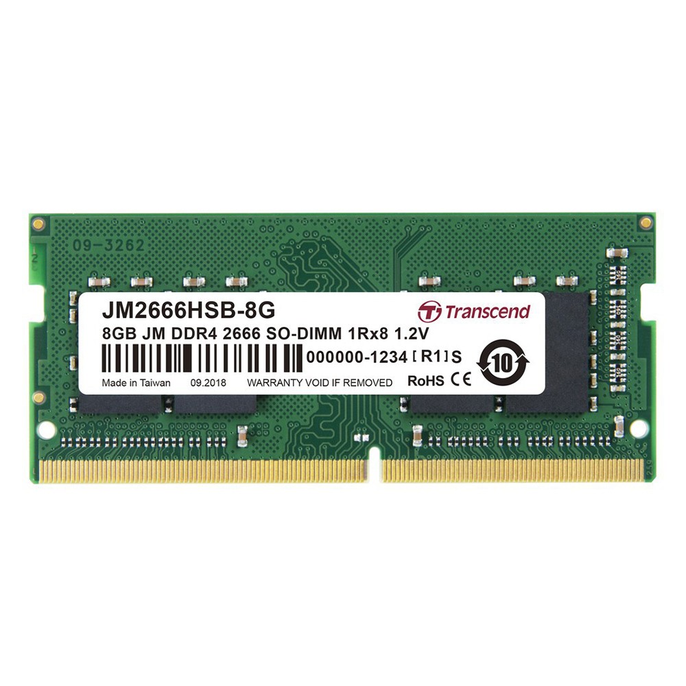 แรมโน้ตบุ๊ค Transcend Ram Notebook DDR4 8GB/2666Mhz.CL19 SO-DIMM (JM2666HSB-8G)