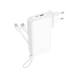 พาวเวอร์แบงค์ ALPHA 10,000 mAh Built-in Cable 20WPD ALPC10-26PD White