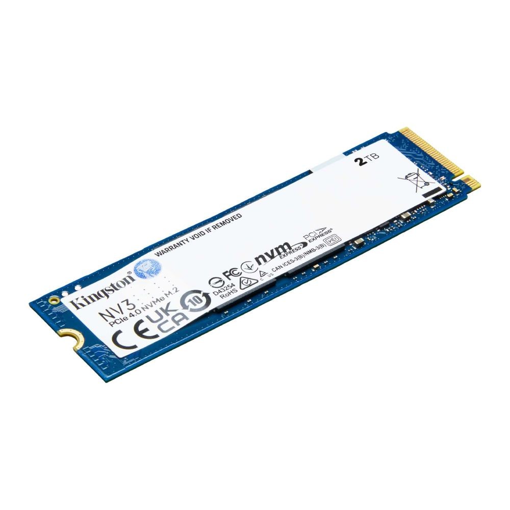 การ์ดเอสเอสดี Kingston SSD 2TB NV3 M.2 2280 NVMe/PCIe4.0 R6000MB/s W5000MB/s - 3Year (SNV3S/2000G)