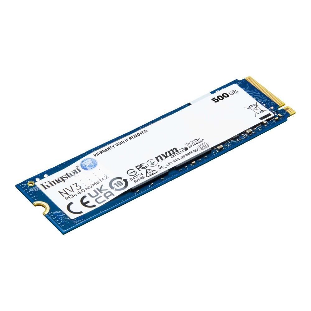 การ์ดเอสเอสดี Kingston SSD 500GB NV3 M.2 2280 NVMe/PCIe4.0 R5000MB/s W3000MB/s - 3Year (SNV3S/500G)