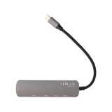 Blue Box 6-in-1 USB Type-C Hub Multifunction Converter Silver Grey