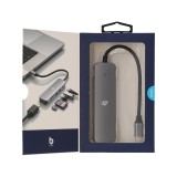 Blue Box 6-in-1 USB Type-C Hub Multifunction Converter Silver Grey