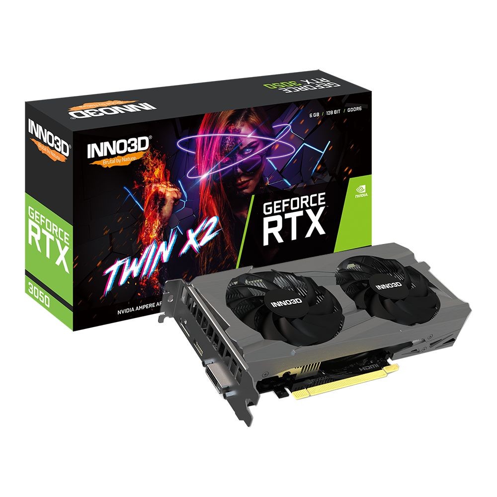 การ์ดจอ Inno3D GeForce RTX 3050 Twin X2 6GB GDDR6 96-bit