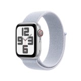 Apple Watch SE GPS + Cellular 40mm Silver Aluminium Case with Blue Cloud Sport Loop (2024)