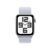 Apple Watch SE GPS + Cellular 40mm Silver Aluminium Case with Blue Cloud Sport Loop (2024)