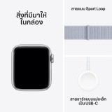 Apple Watch SE GPS + Cellular 40mm Silver Aluminium Case with Blue Cloud Sport Loop (2024)