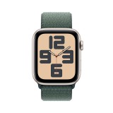 Apple Watch SE GPS + Cellular 44mm Starlight Aluminium Case with Lake Green Sport Loop (2024)