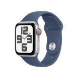Apple Watch SE GPS + Cellular 40mm Silver Aluminium Case with Denim Sport Band - M/L (2024)