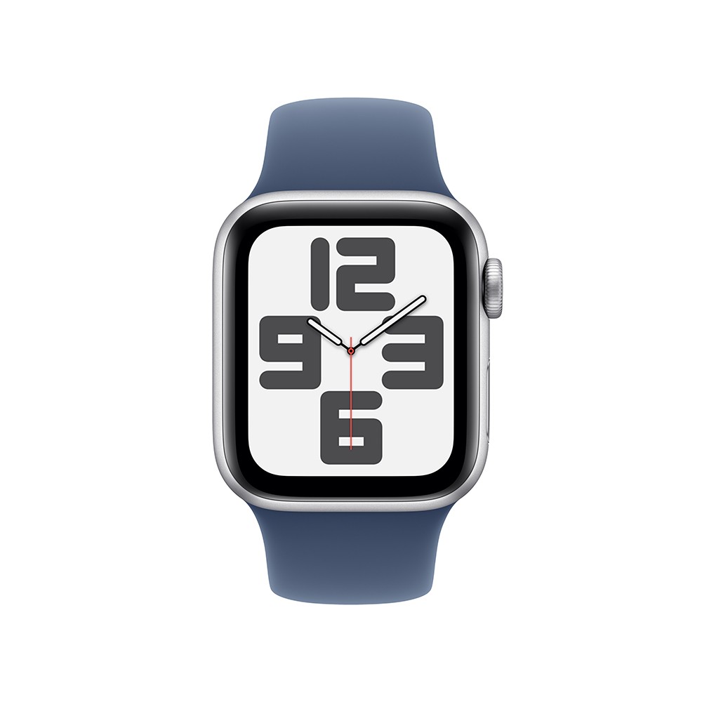 Apple Watch SE GPS + Cellular 40mm Silver Aluminium Case with Denim Sport Band - M/L (2024)