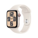 Apple Watch SE GPS + Cellular 44mm Starlight Aluminium Case with Starlight Sport Band - S/M (2024)