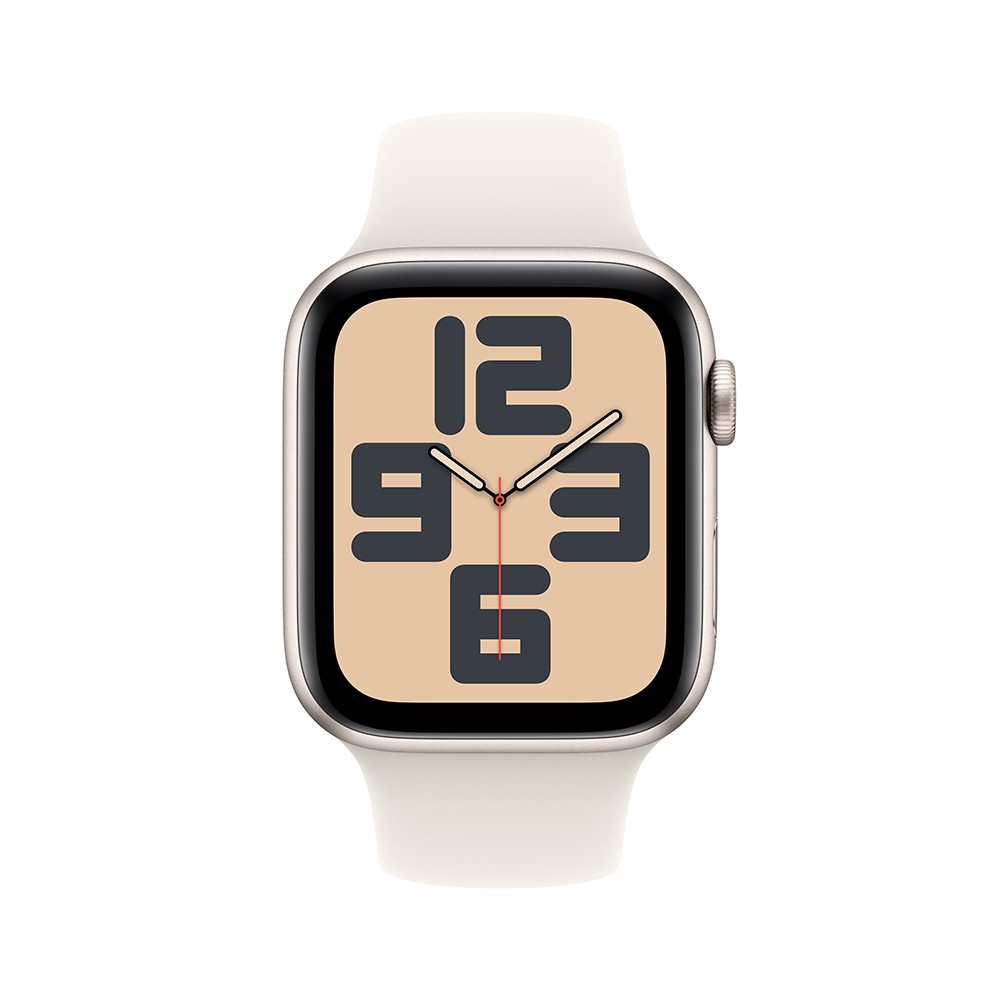 Apple Watch SE GPS + Cellular 44mm Starlight Aluminium Case with Starlight Sport Band - S/M (2024)