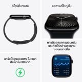 Apple Watch Series 10 GPS + Cellular 42mm Jet Black Aluminium Case with Ink Sport Loop