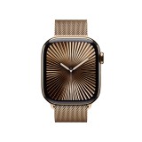 Apple Watch Series 10 GPS + Cellular 42mm Gold Titanium Case with Gold Milanese Loop