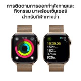 Apple Watch Series 10 GPS + Cellular 42mm Gold Titanium Case with Gold Milanese Loop