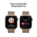 Apple Watch Series 10 GPS + Cellular 42mm Gold Titanium Case with Gold Milanese Loop