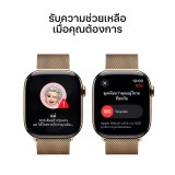Apple Watch Series 10 GPS + Cellular 46mm Gold Titanium Case with Gold Milanese Loop - M/L