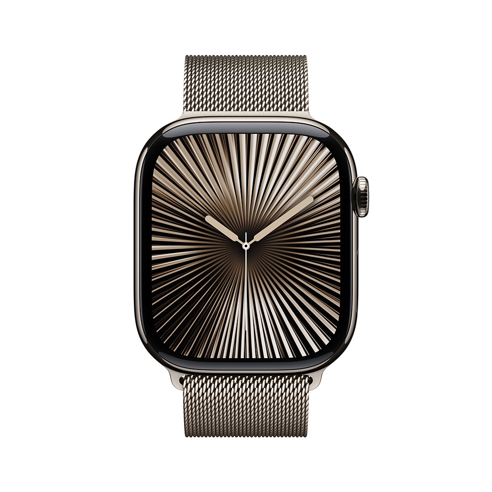 Apple Watch Series 10 GPS + Cellular 46mm Natural Titanium Case with Natural Milanese Loop - M/L