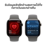 Apple Watch Series 10 GPS + Cellular 42mm Natural Titanium Case with Stone Gray Sport Band - M/L