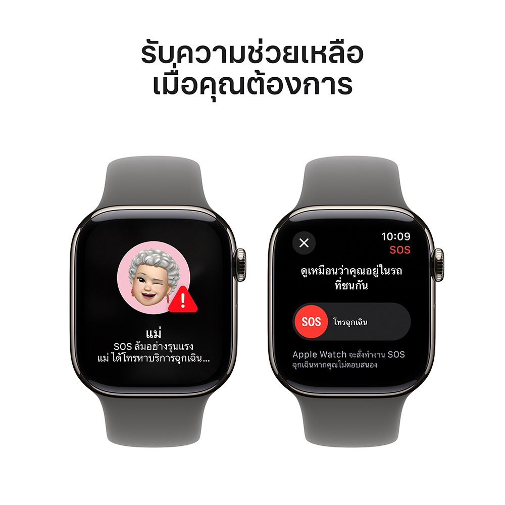 Apple Watch Series 10 GPS + Cellular 42mm Natural Titanium Case with Stone Gray Sport Band - M/L