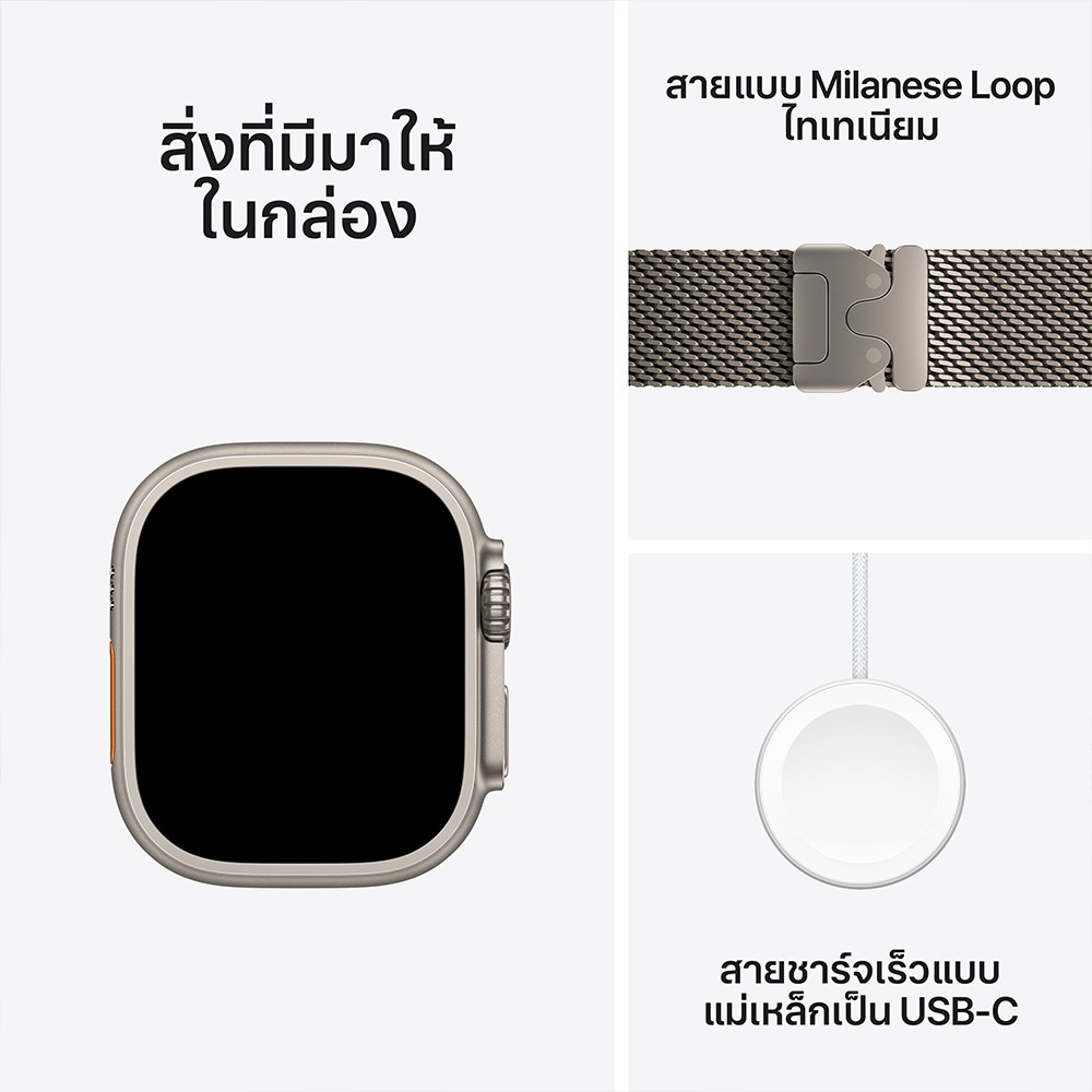 Apple Watch Ultra 2 GPS + Cellular 49mm Natural Titanium Case with Natural Titanium Milanese Loop - S (2024)