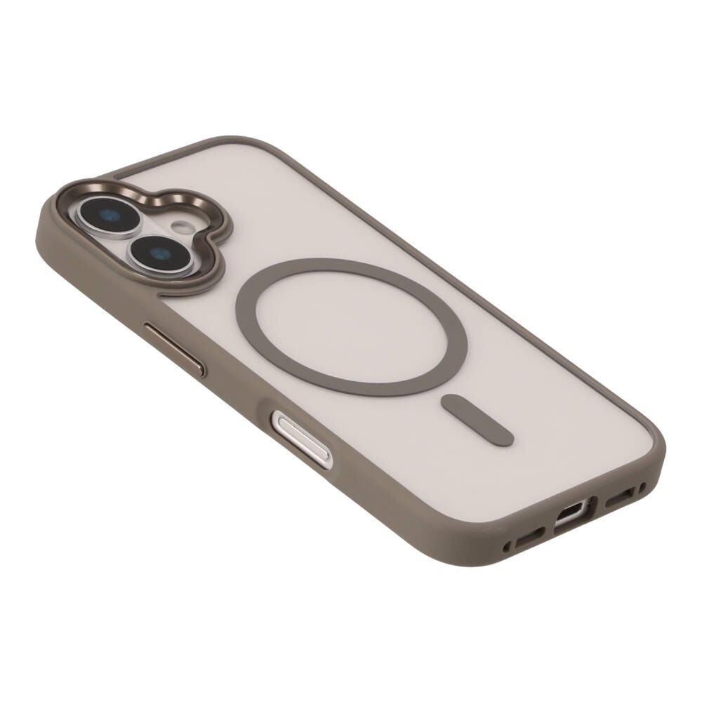 เคส TECHPRO iPhone 16 Gray Matte Frame with clear Back with Magnetic