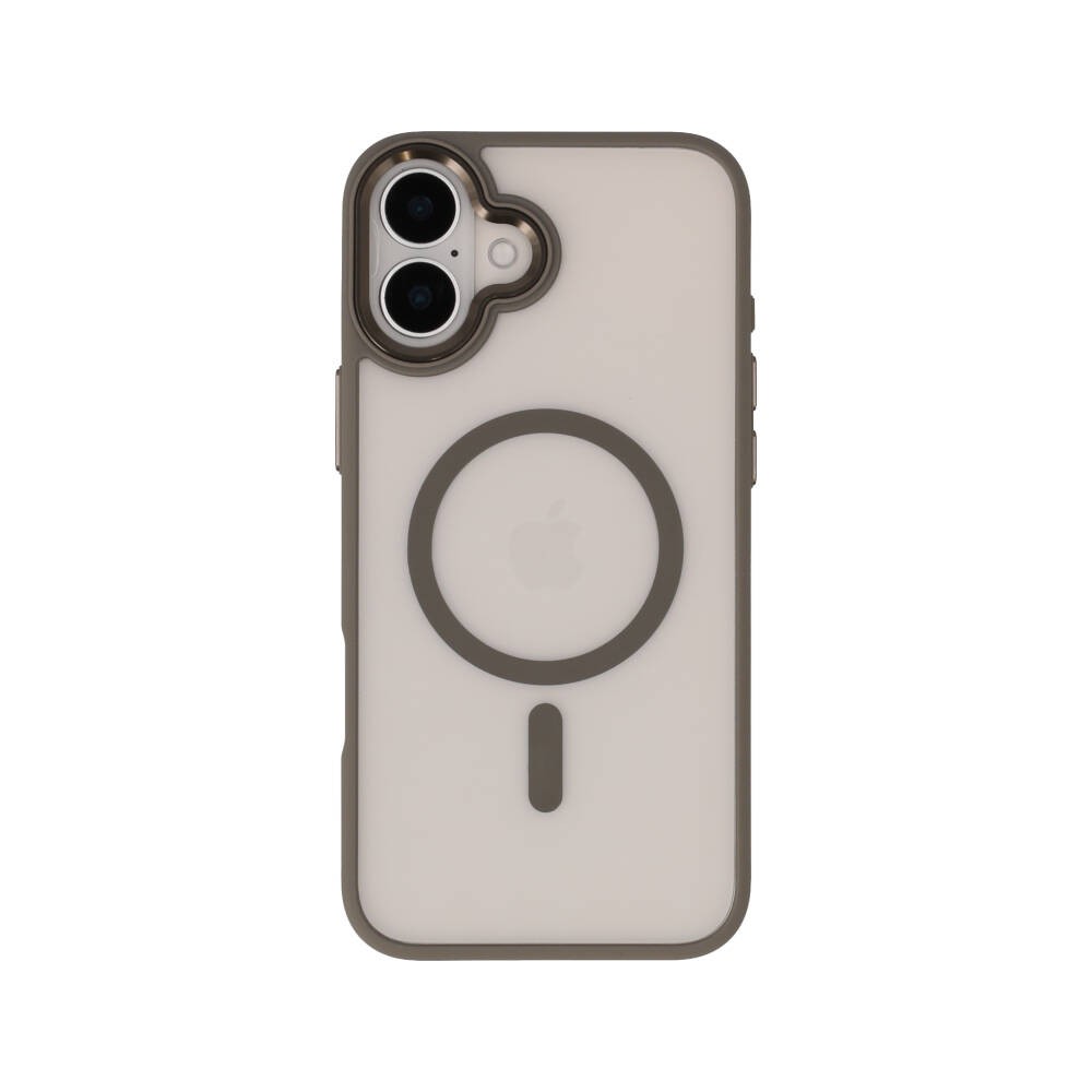 เคส TECHPRO iPhone 16 Plus Gray Matte Frame with clear Back with Magnetic