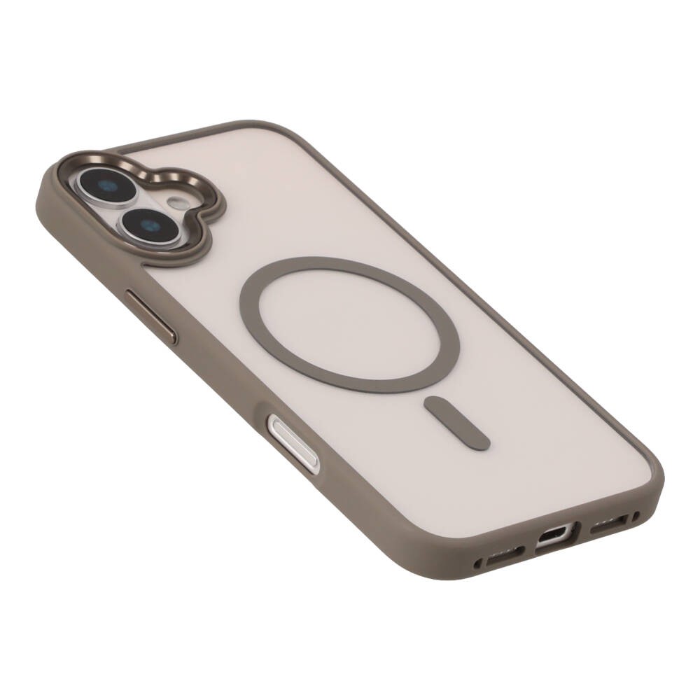 เคส TECHPRO iPhone 16 Plus Gray Matte Frame with clear Back with Magnetic