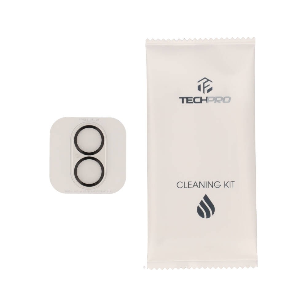 ฟิล์มกันเลนส์ TECHPRO Camera Full Lens iPhone 16/16 Plus Black