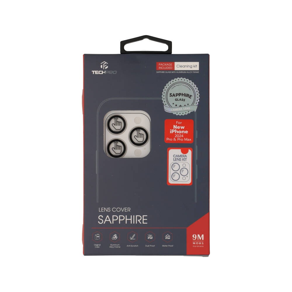 ฟิล์มกันเลนส์ TECHPRO iPhone 16 Pro/16 Pro Max Sapphire Lens Clear