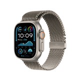 Apple Watch 49mm Natural Titanium Milanese Loop - Large