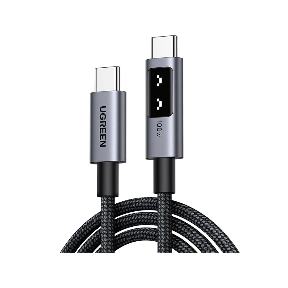 สายชาร์จ Ugreen USB-C to USB-C Cable Nylon 100W 2M. Robot Gray (35512)