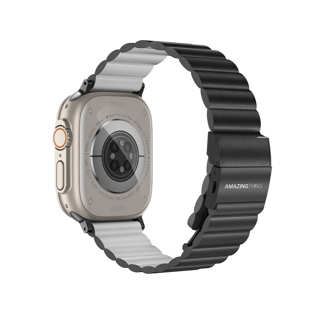 AMAZINGthing สาย Apple Watch Series 6,7,8,9,10,11,Ultra (44/45/46/49 mm) Glamour Black