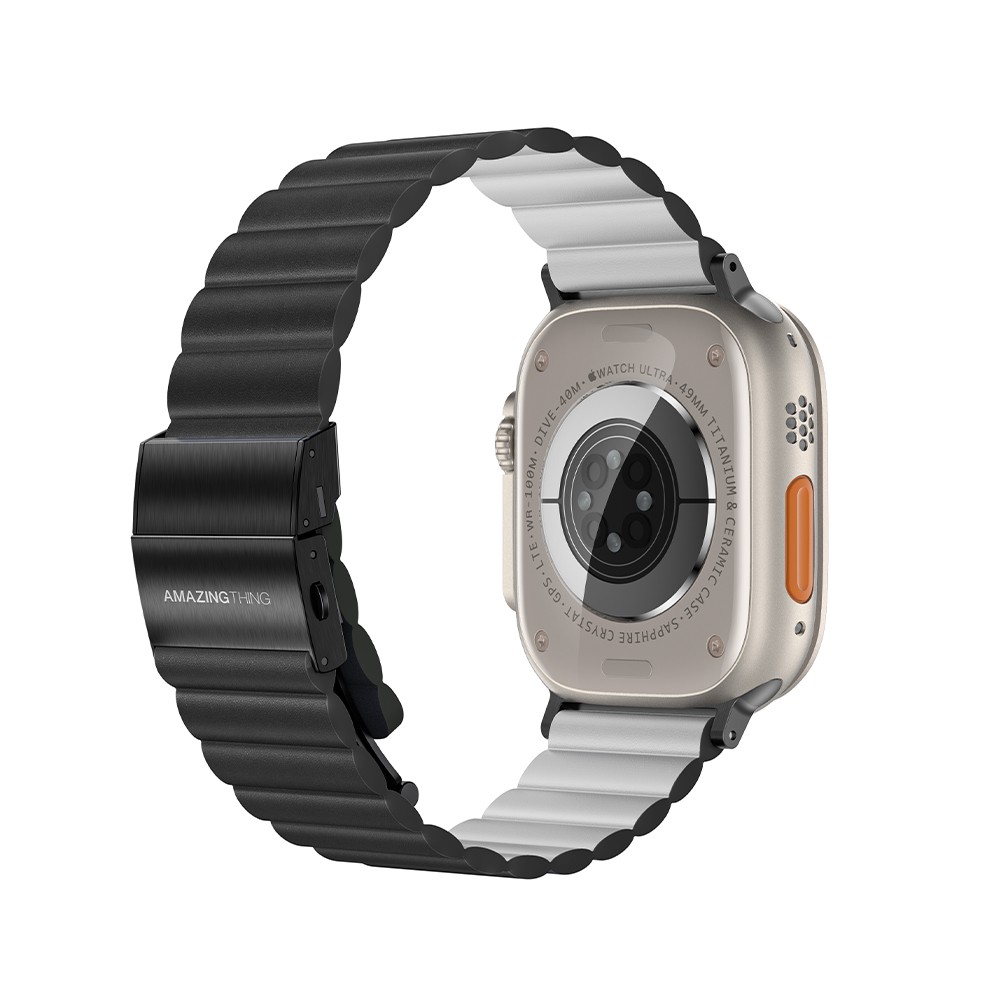 AMAZINGthing สาย Apple Watch Series 6,7,8,9,10,11,Ultra (44/45/46/49 mm) Glamour Black